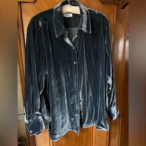COS velvet dark teal shirt sz XL soft velvet. Long sleeve On Sale Holiday Look